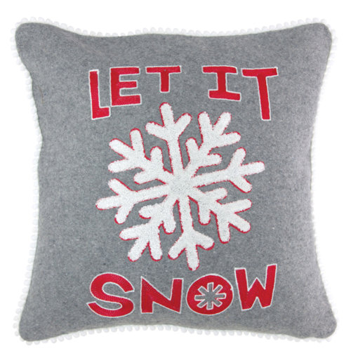 The Holiday Aisle® Let It Snow Pillow 15" Polyester Wayfair